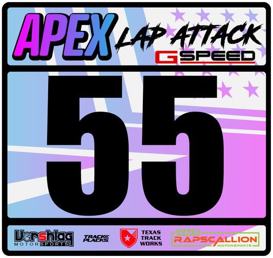 Apex HPDE Lap Attack Number Board Set (QTY2)