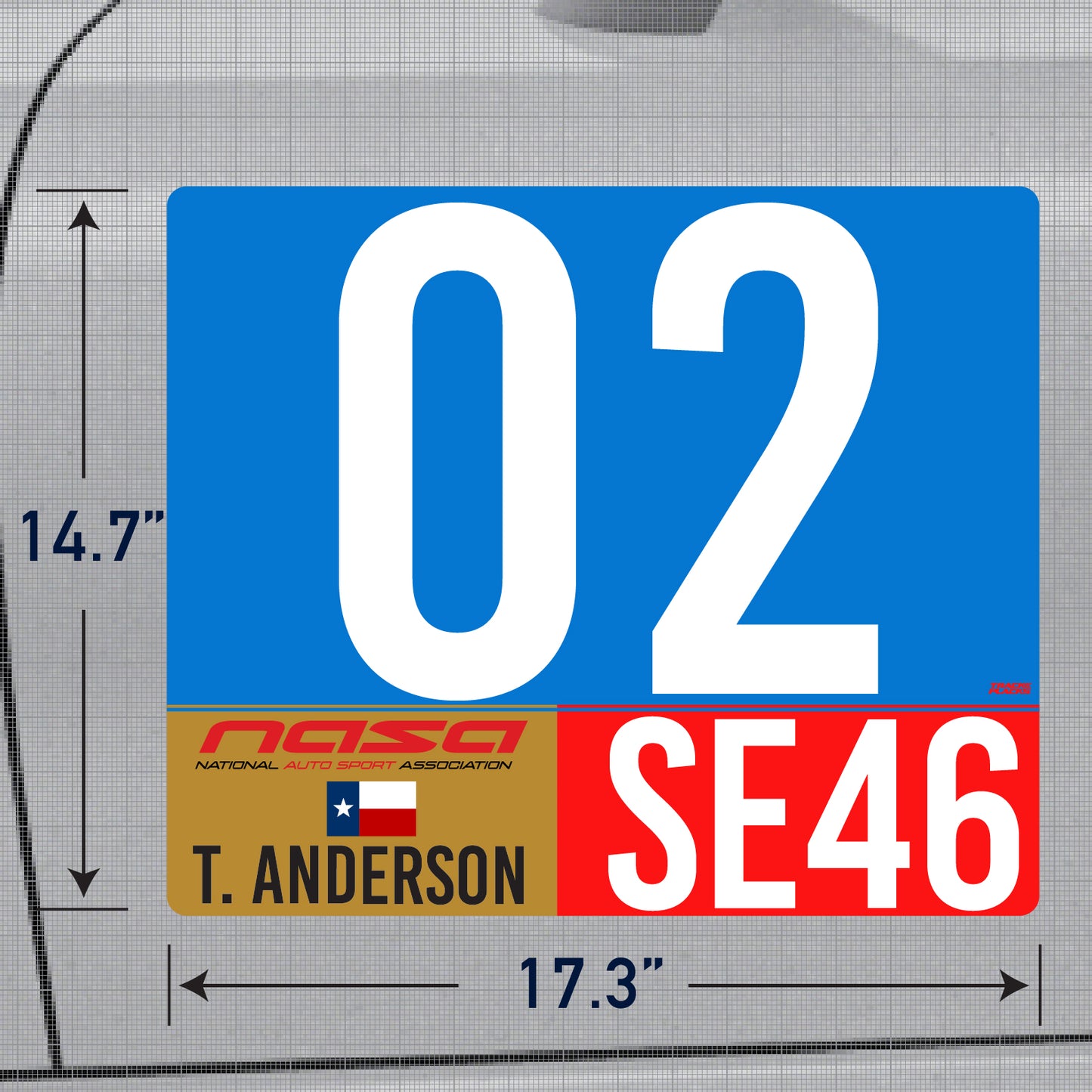 NASA Grid Plate – 3 Digit + Class