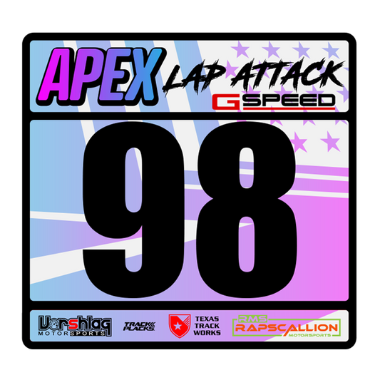 Apex HPDE Lap Attack Number Board Set (QTY2)